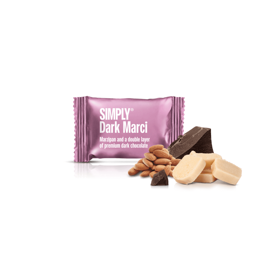 Chokolade Bites kasse - 750g - 75 stk - Simply® Dark Marci