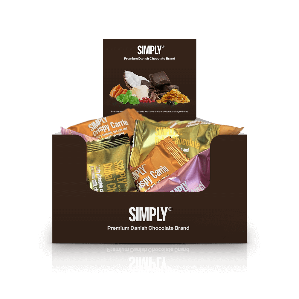 Chokolade Bites mix kasse - 750g - 75 stk - Simply® Favorite Mix