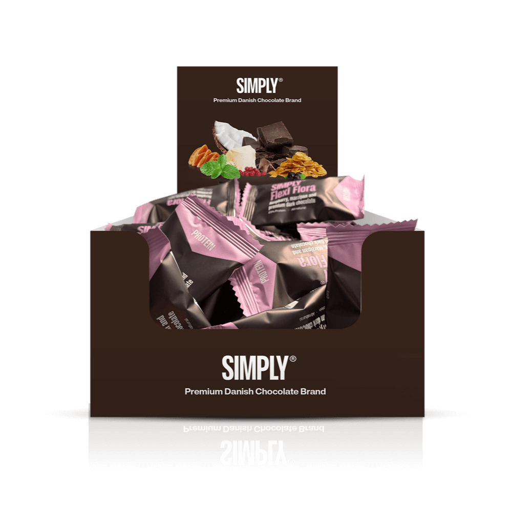 Chokolade Protein Bites kasse - 675g - 75 stk - Simply® Flexi Flora