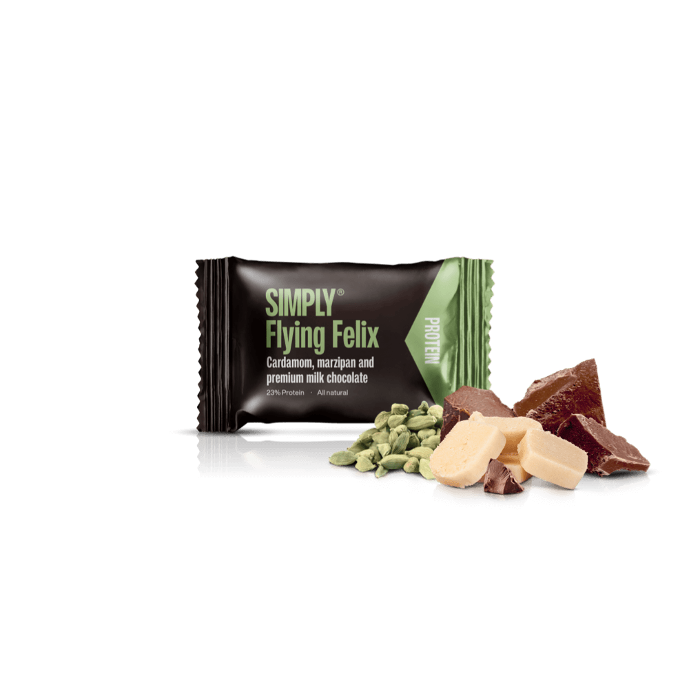 Chokolade protein Bites kasse - 675g - 75 stk - Simply® Flying Felix