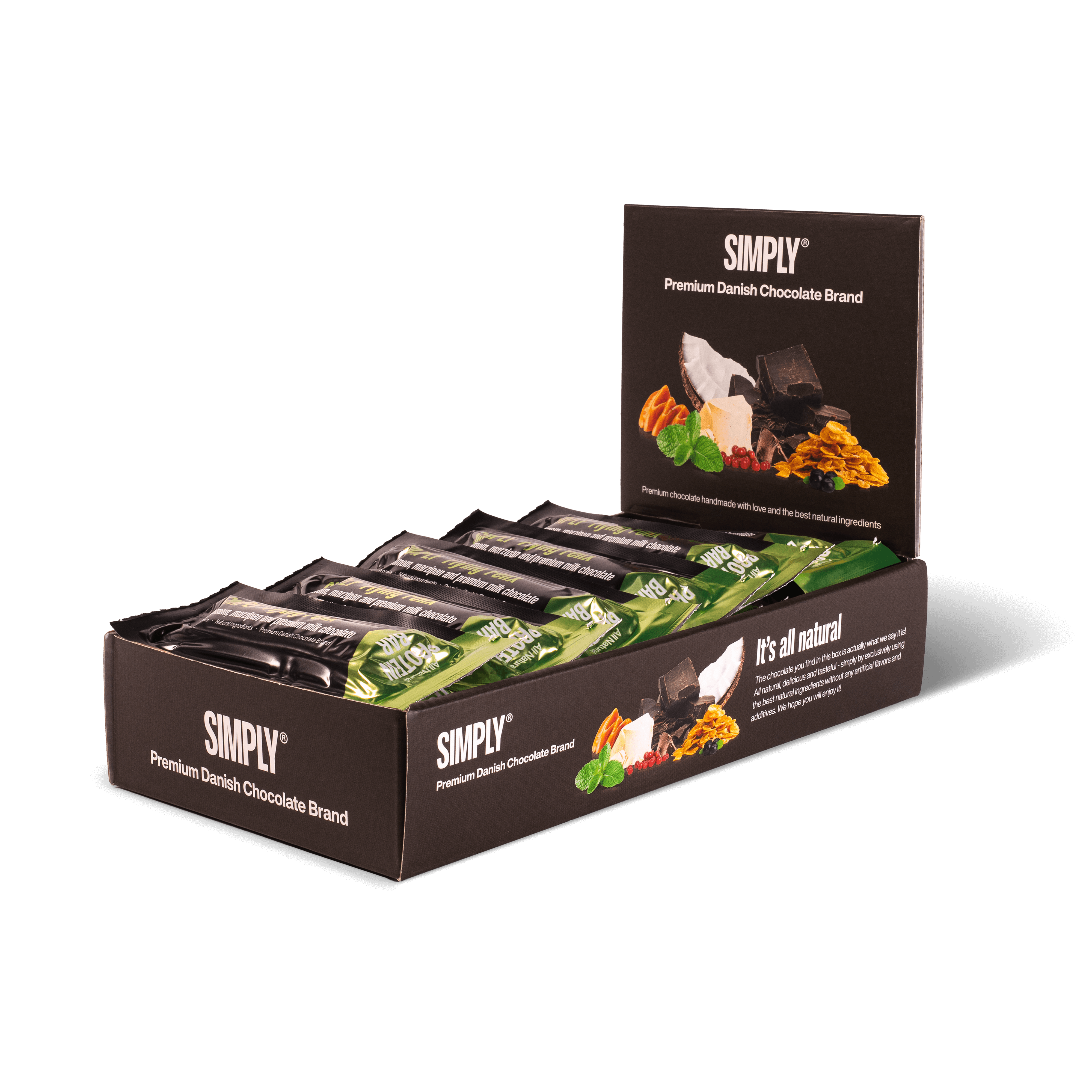 Chokolade Proteinbar kasse 15 stk - Simply® Flying Felix