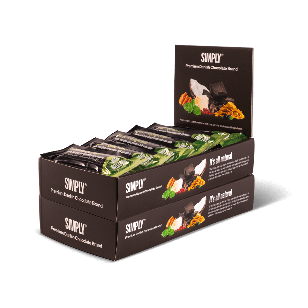 Chokolade Proteinbar kasse 30 stk - Simply® Flying Felix