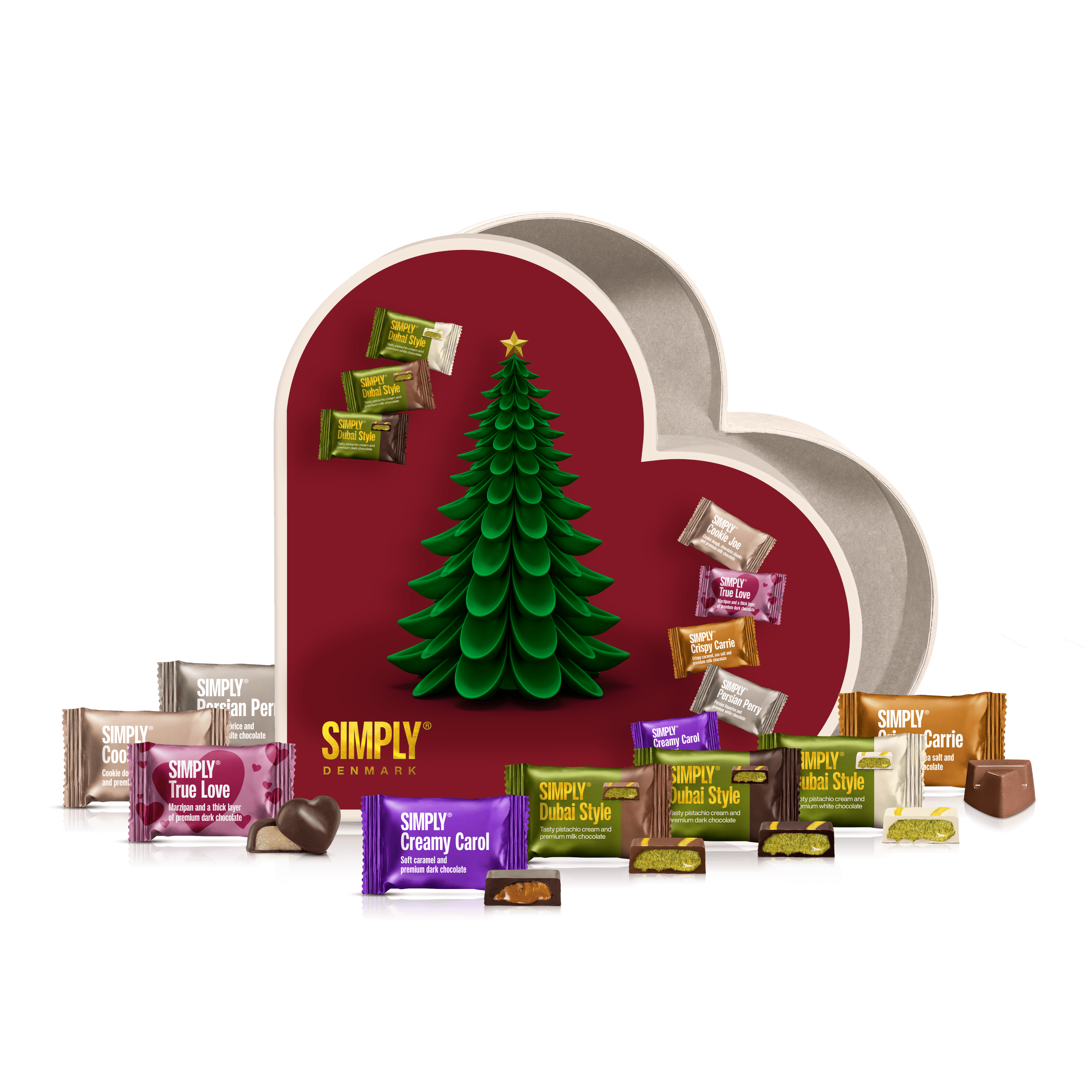 Gift Box, Heart L - Christmas (400g)