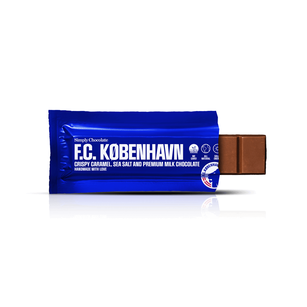 F.C. København | Knasende karamel, havsalt og mælkechokolade - Chocolate Bars - Simply®