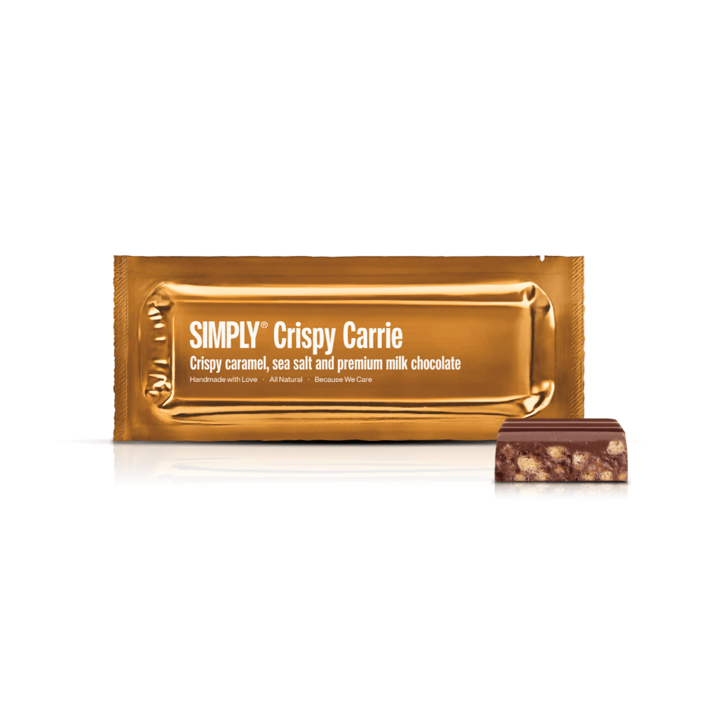 Simply® Crispy Carrie | Knasende karamel, havsalt og premium mælkechokolade - Chocolate Bars - Simply®