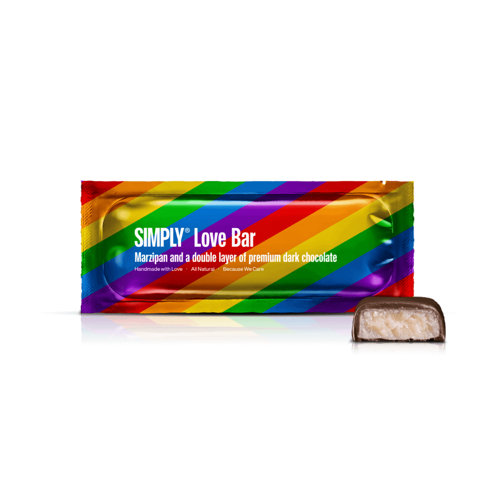 Simply® Love Bar | Marcipan og et tykt lag premium mørk chokolade - Chocolate Bars - Simply®