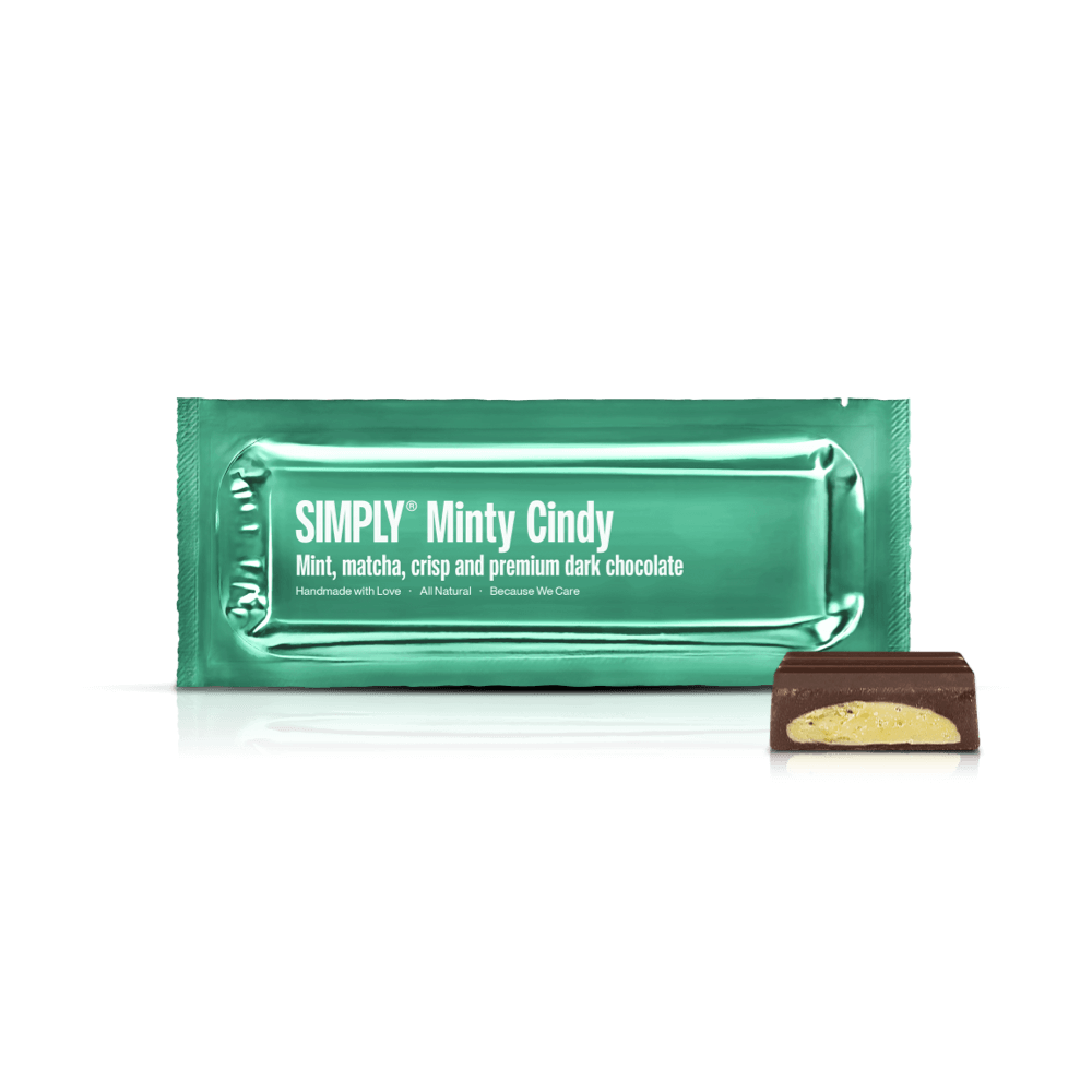Simply® Minty Cindy | Mint, matcha the, crisp og premium mørk chokolade - Chocolate Bars - Simply®