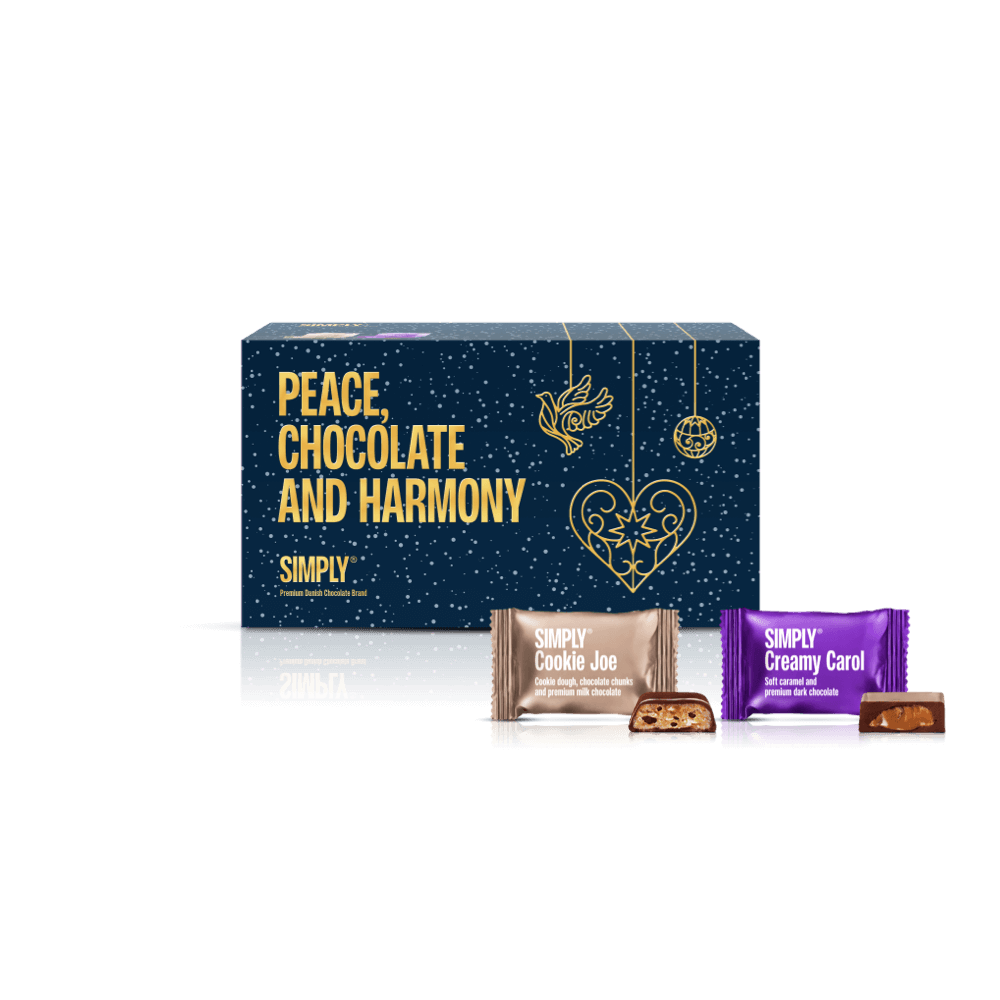 Peace, Chocolate and Harmony | Gaveæske med 18 stk. Bites - Cubes box - Simply®