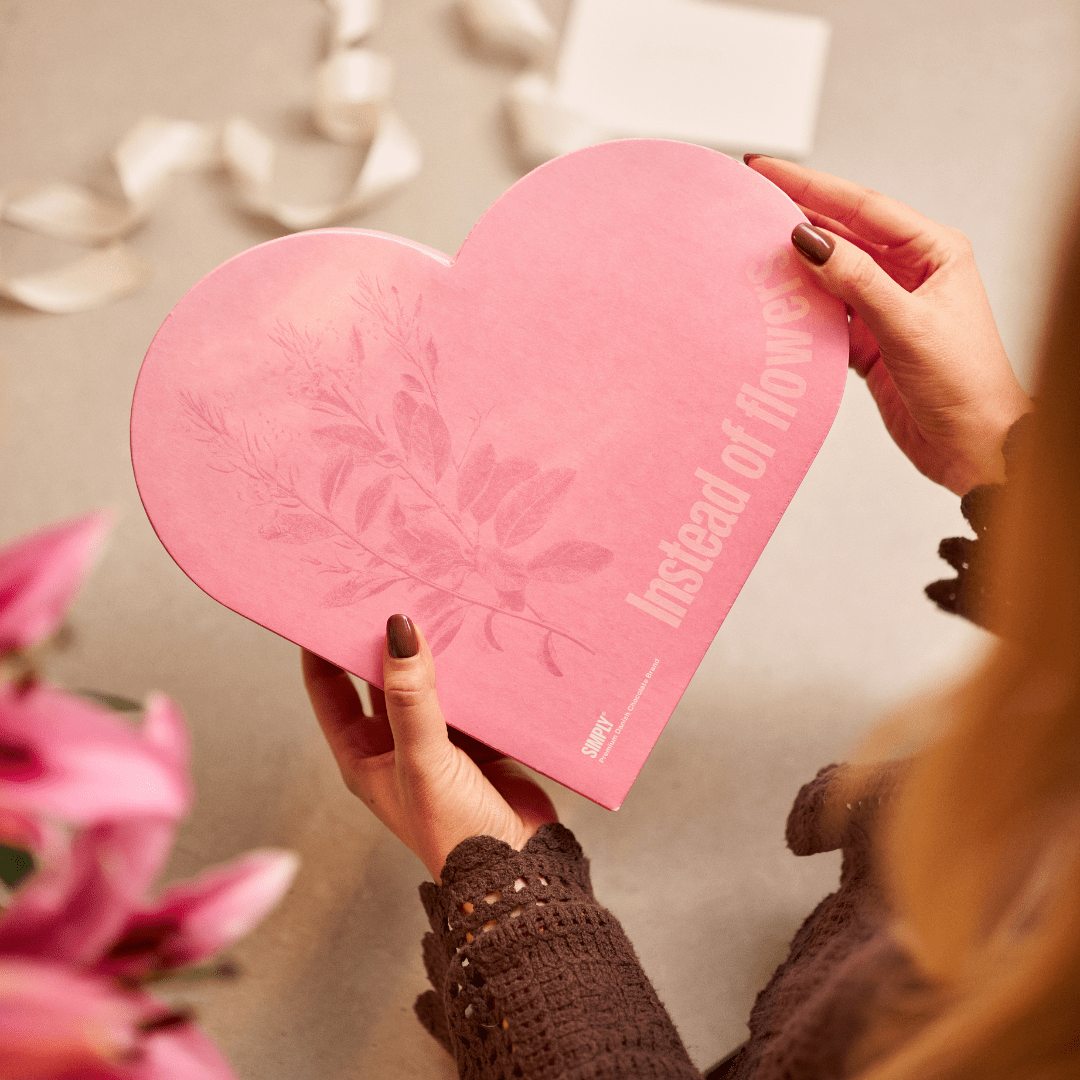 The Heart Box | Eksklusiv gaveæske med 40 stk. mix chokoladebites - Mors dag - Simply®
