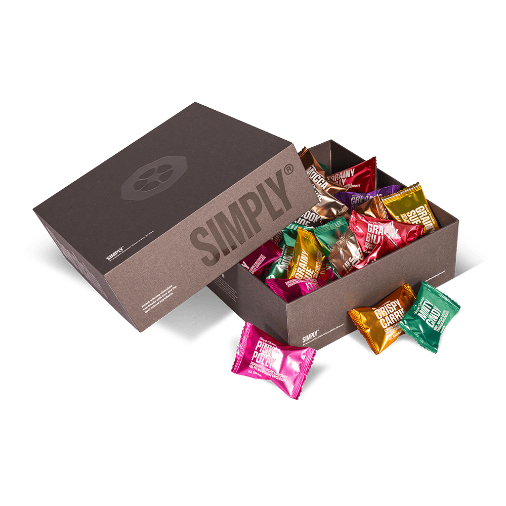 The Premium Box | Eksklusiv gaveæske med 50 stk. mix chokoladebites - Mors dag - Simply®