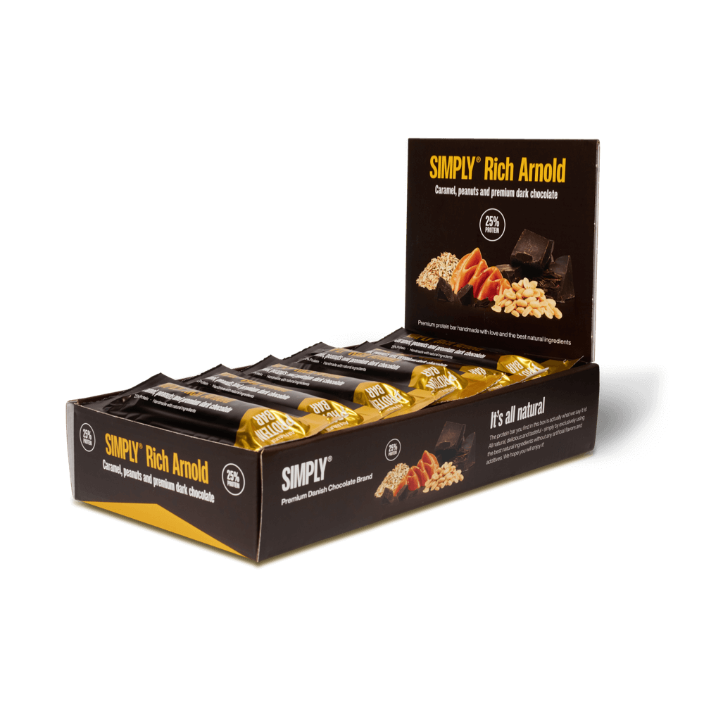 Simply® Rich Arnold Proteinbar | Karamel, peanuts og premium mørk chokolade - Protein bars - Simply®