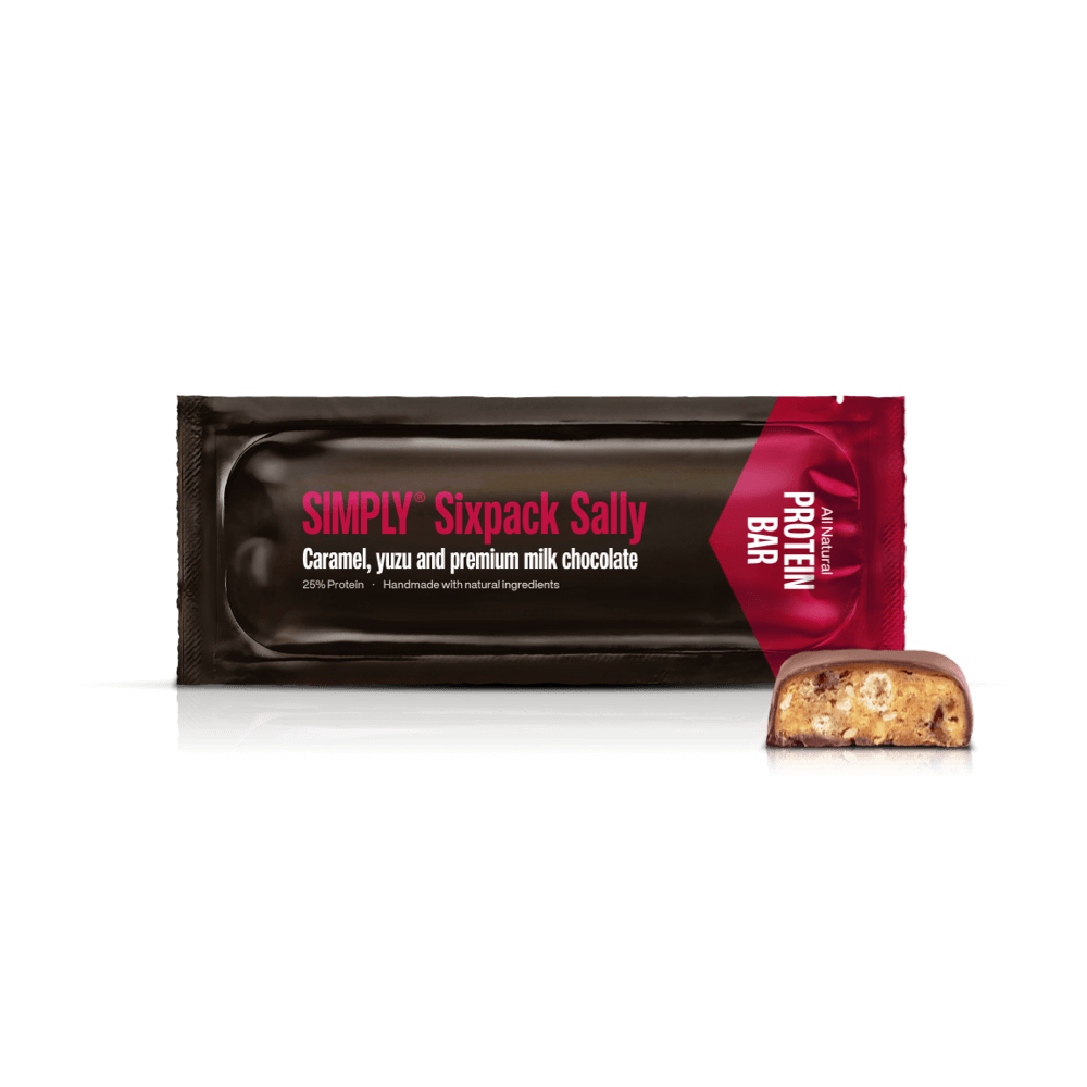Simply® Sixpack Sally Proteinbar | Karamel, yuzu, sesam og premium mælkechokolade - Protein bars - Simply®
