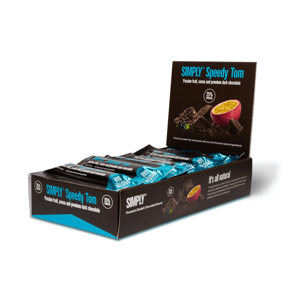 Simply® Speedy Tom Proteinbar | Acai, kakao, passionsfrugt og premium mørk chokolade - Protein bars - Simply®