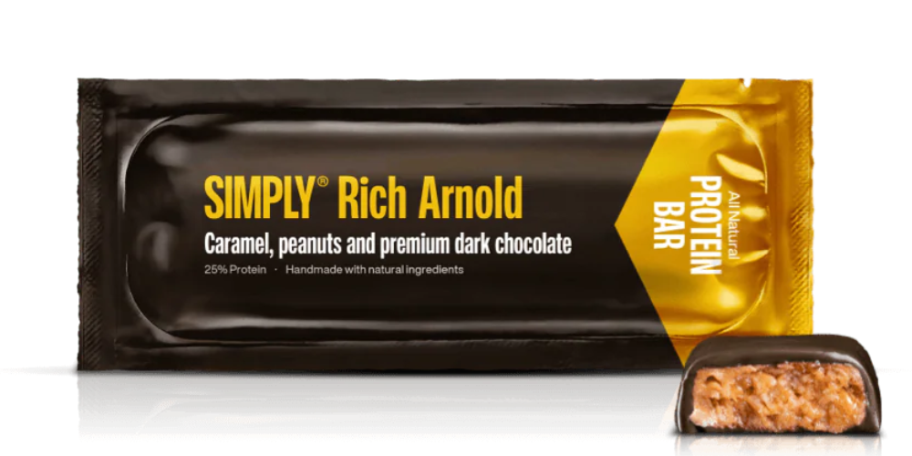 Chokolade Proteinbar mix kasse 15 stk - Simply® Arnold/Sally/Tom/Flora/Felix