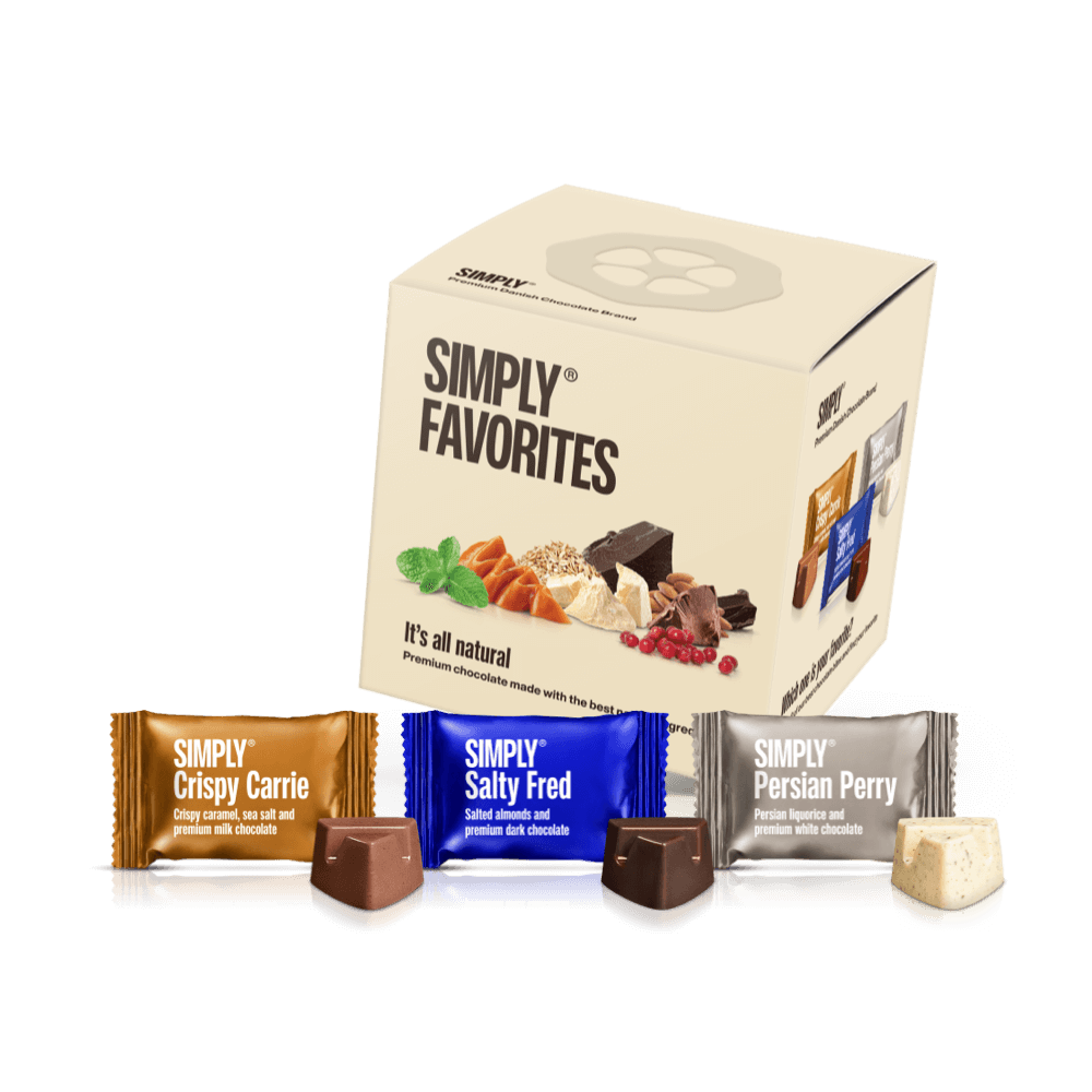 Simply® Favorites - Gaveæske med 9 bites | Smag vores favoritter - Single Cubes - Simply®