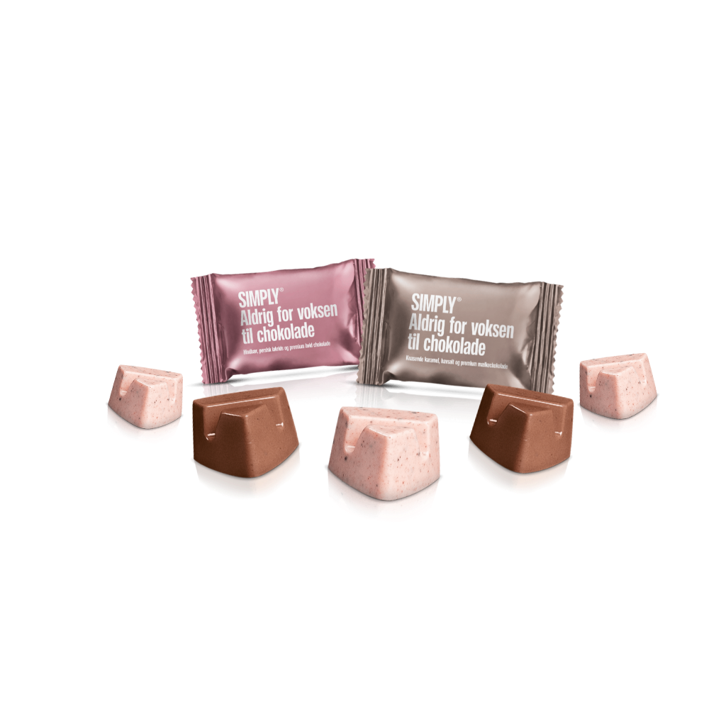 75 X Aldrig for voksen til chokolade stykker, Mix (750g)