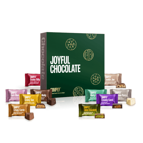 Chokolade Gaveæske - Joyful Chocolate - 500g/50stk. - Simply®