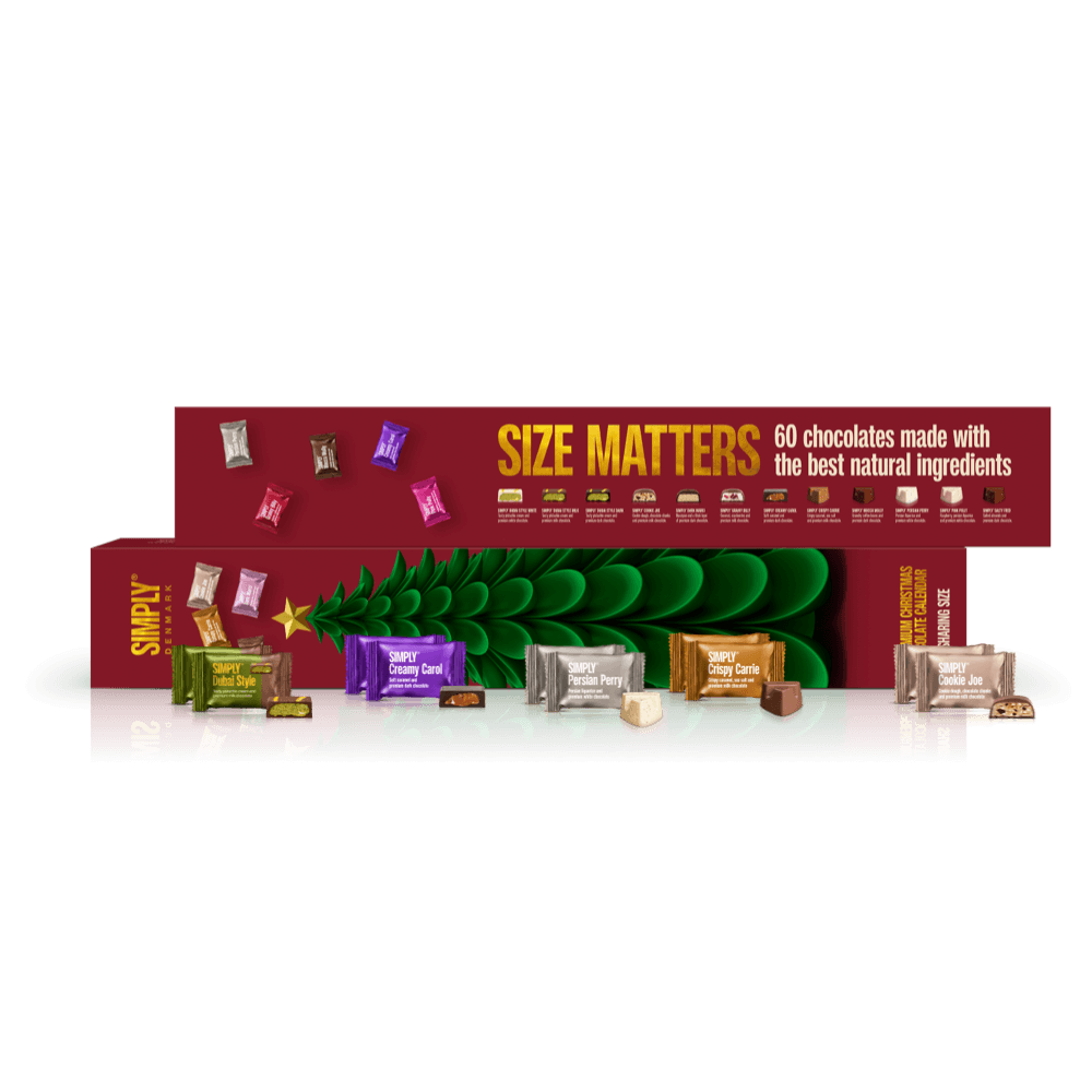 Chokolade Julekalender 2026 Share Size – 30 låger til to – Simply Chocolate, 600 g