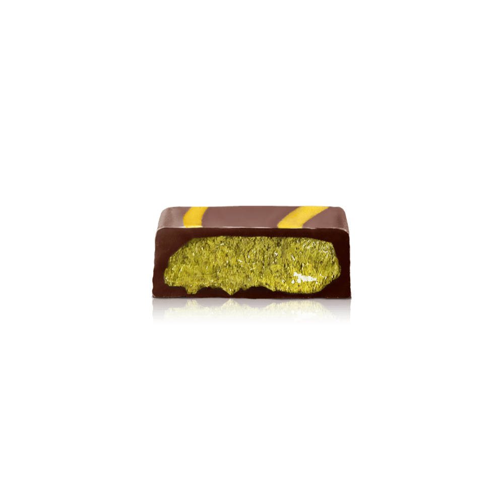 Chokolade Bites kasse - 750g - 75 stk - Simply® Pistacie Mørk