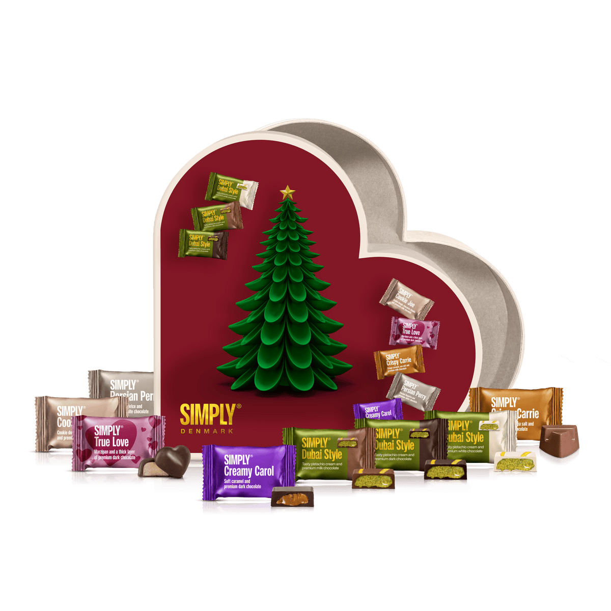 Gift Box, Heart L - Christmas (400g)