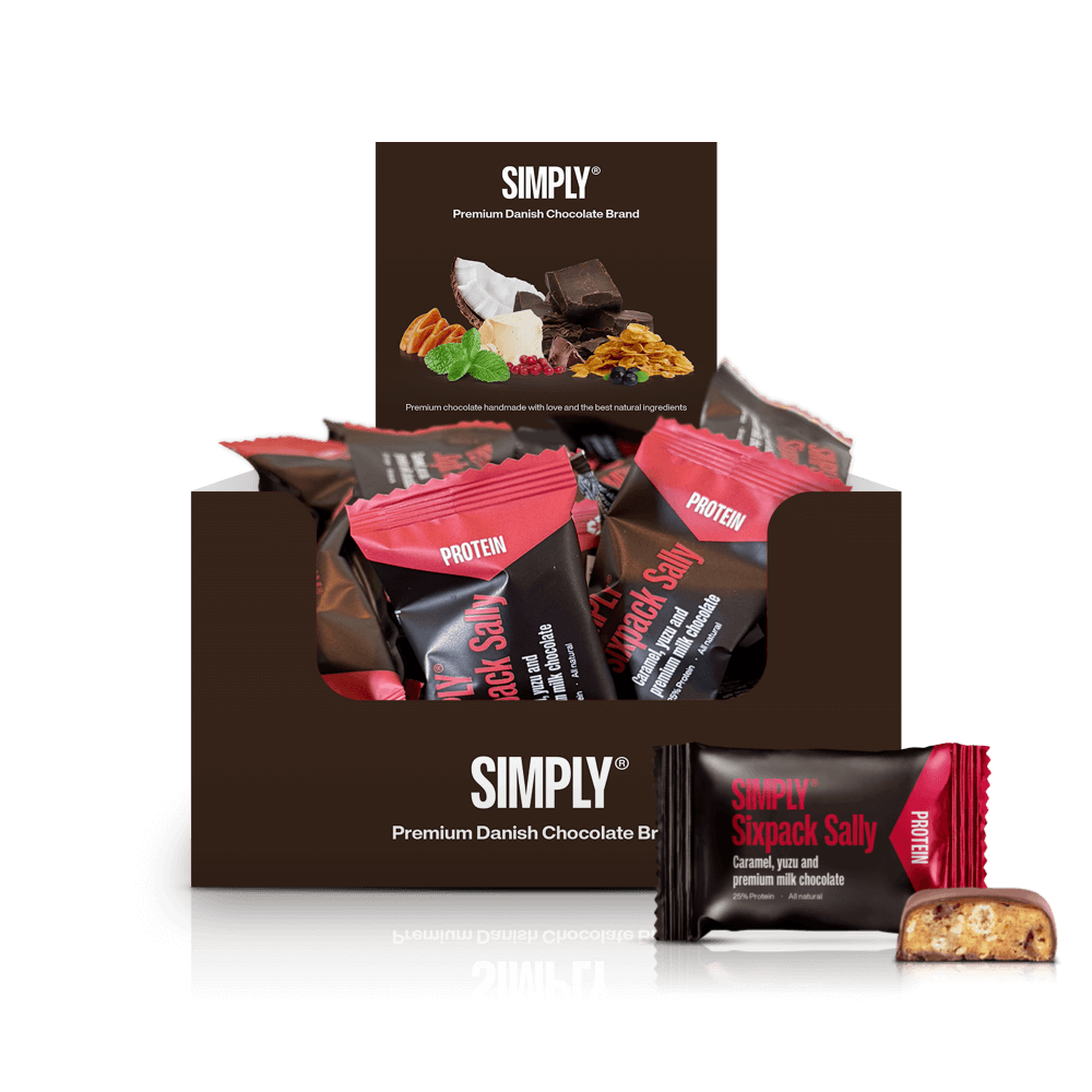Chokolade Protein Bites kasse - 675g - 75 stk - Simply® Sixpack Sally
