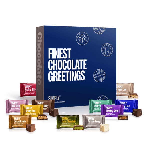 Chokolade Gaveæske - Finest Chocolate Greetings - 800g/80stk. - Simply®