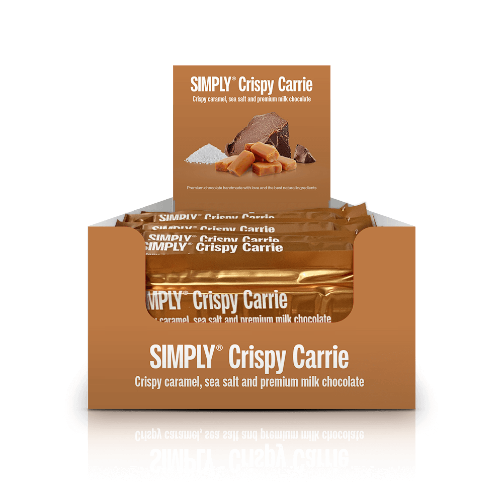 Simply® Crispy Carrie | Knasende karamel, havsalt og premium mælkechokolade - Chocolate Bars - Simply®