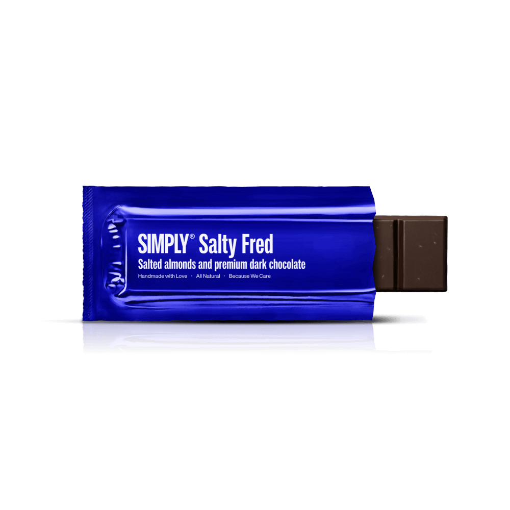 Simply® Salty Fred | Saltede mandler og premium mørk chokolade - Chocolate Bars - Simply®