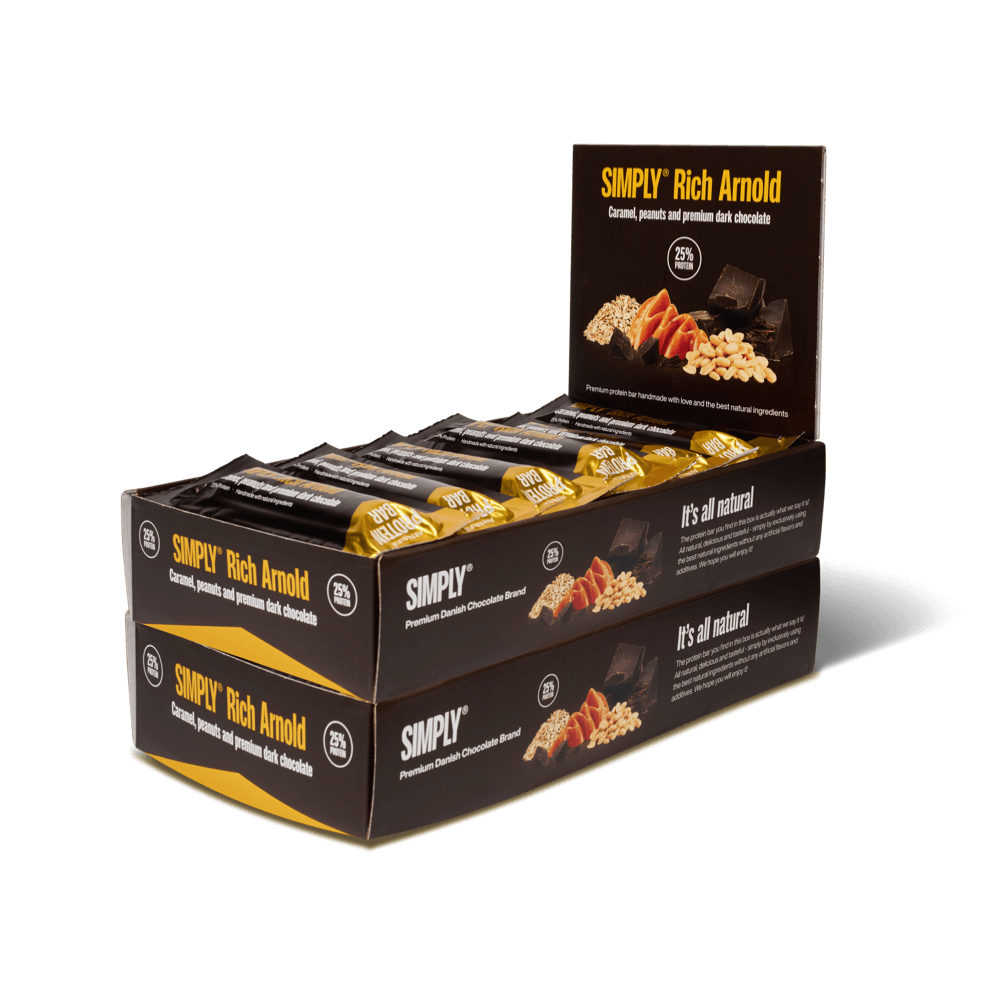 Simply® Rich Arnold Proteinbar | Karamel, peanuts og premium mørk chokolade - Protein bars - Simply®